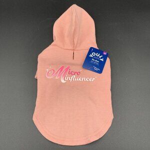 Youly Pet Dog Hoodie The‎ Diva “ Micro Influencer” XS Xtra Small Pink 11-13 in